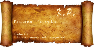 Knizner Piroska névjegykártya